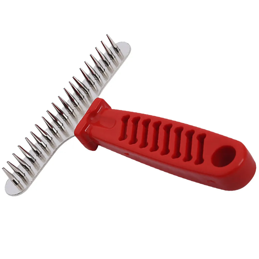 Pet Grooming Comb Durable Plastic Stainless Steel Comfortable Handle