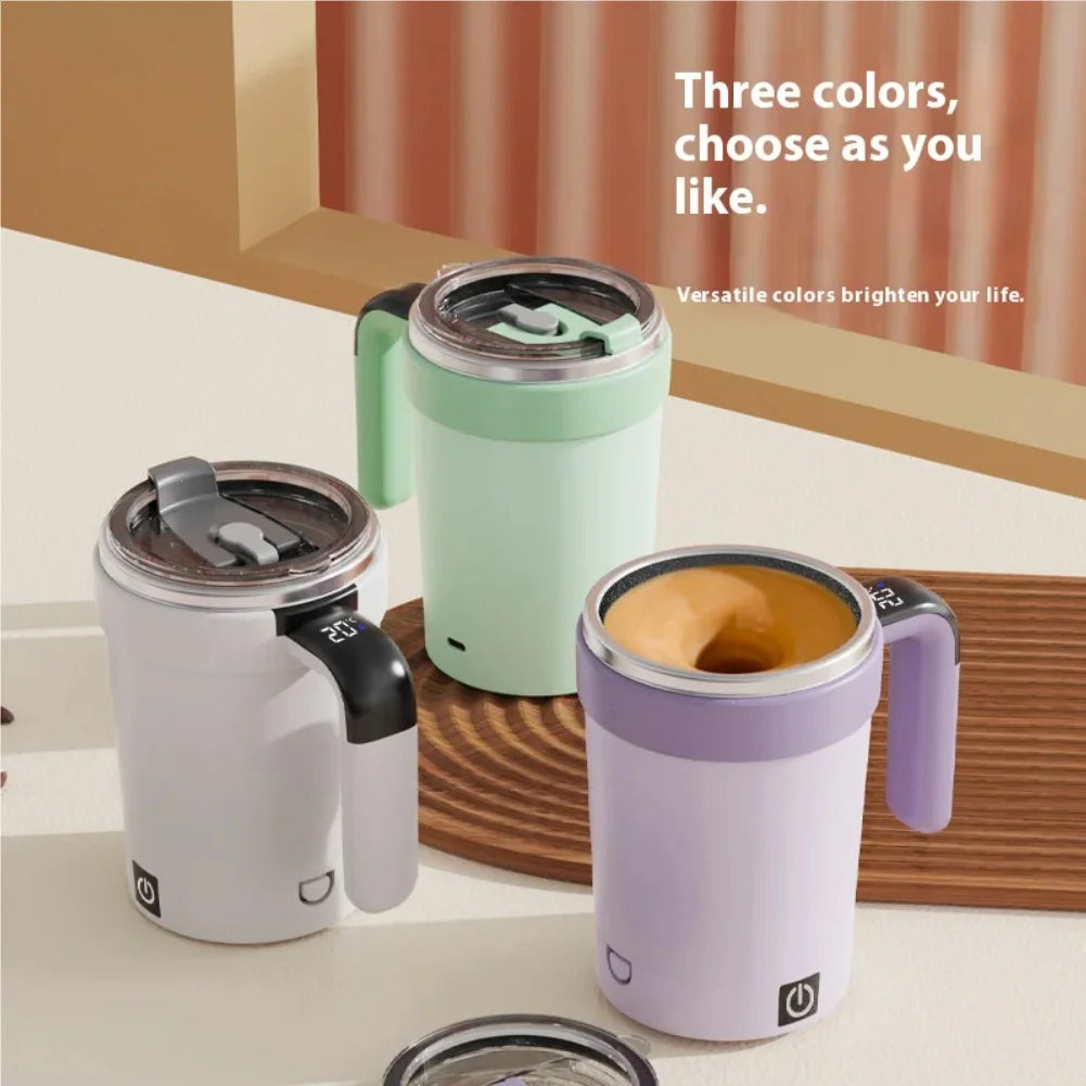 New smart temperature-measuring magnetic automatic stirring cup, electric portable coffee cup, milkshake cup, sports and fitness Zpaxo