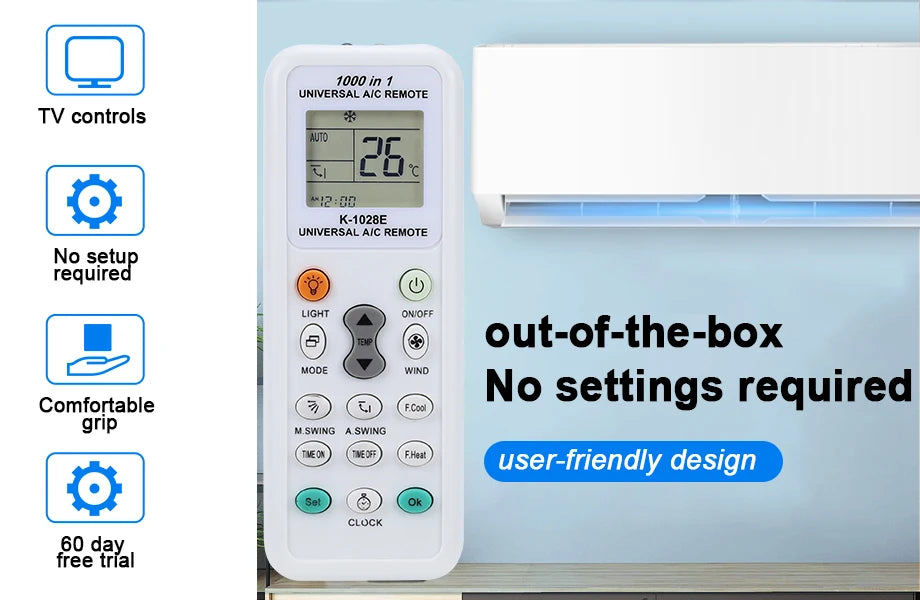 Air Conditioning Universal Remote Control One Click Settings Sharp