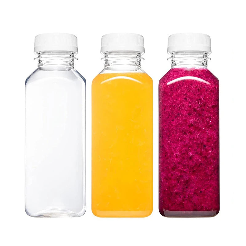 Empty Plastic Juice Bottles Caps Water Clear Bulk Drink Containers Zpaxo