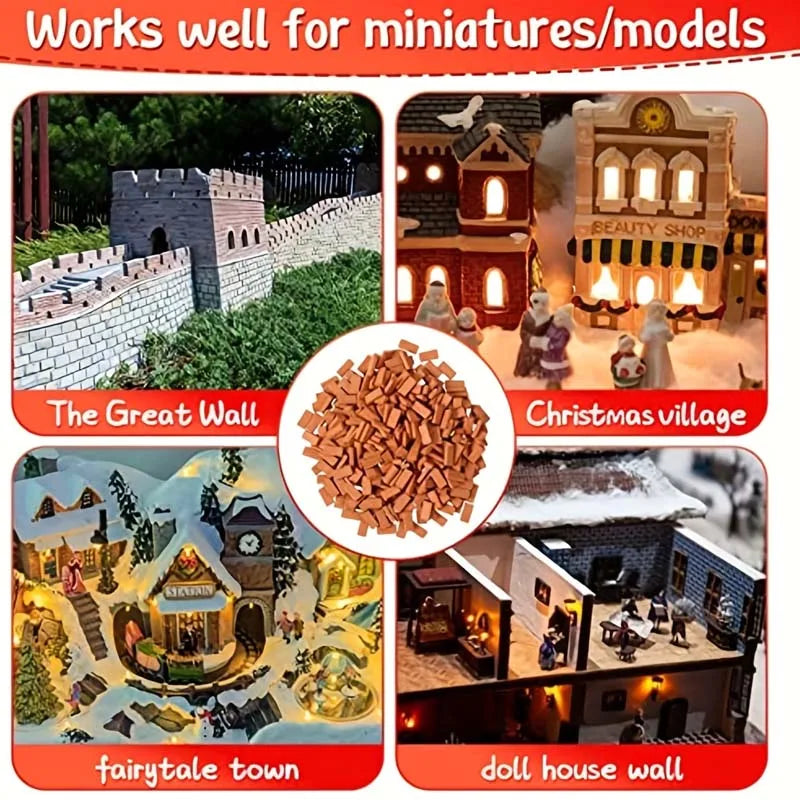 1:16 Mini Red Bricks – Miniature Landscape Model Building Blocks Miniature Building Blocks Zpaxo