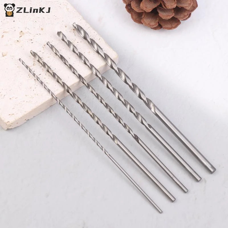 ▶5Pcs 2mm 3mm 3.5mm 4mm 5mm Twist Drill Bit Kit For Wood Plastic Alloy Metal Woodworking Deep Hole Drilling Zpaxo