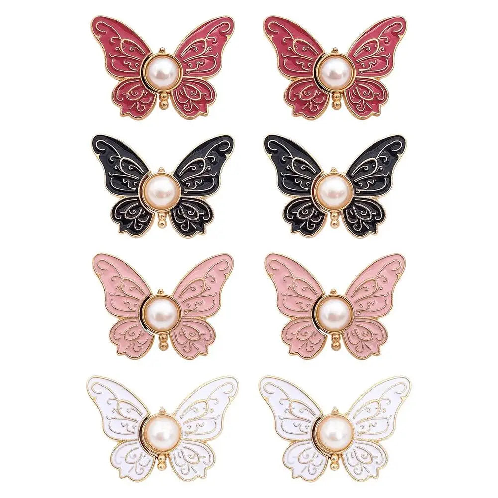Adjustable Waist Tightener Butterfly Shape No Sew Button Clip Jeans