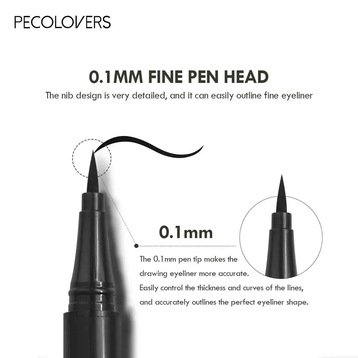 Evenly Colored Pigmented Liquid Eyeliner Waterproof Long-lasting Slim Zpaxo