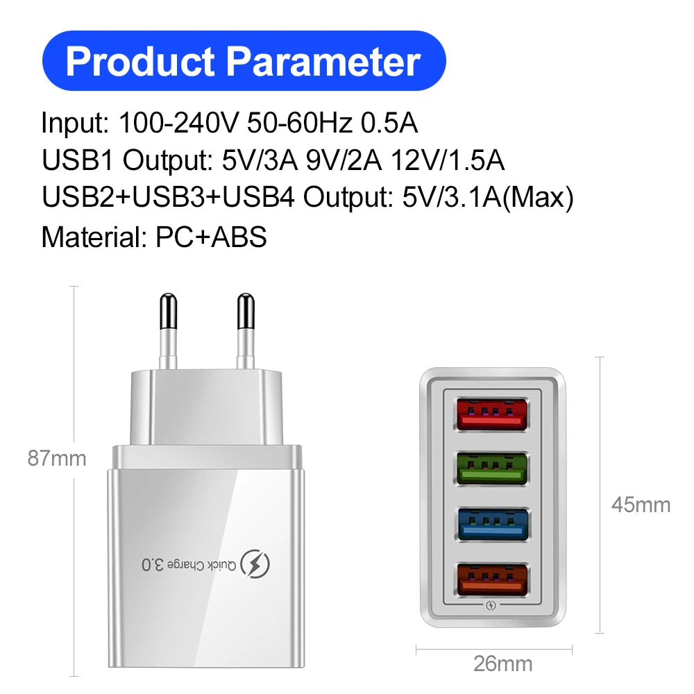 Iphone 14 USB Charger Quick Charge 3 0 Samsung Xiaomi Mi Tablets