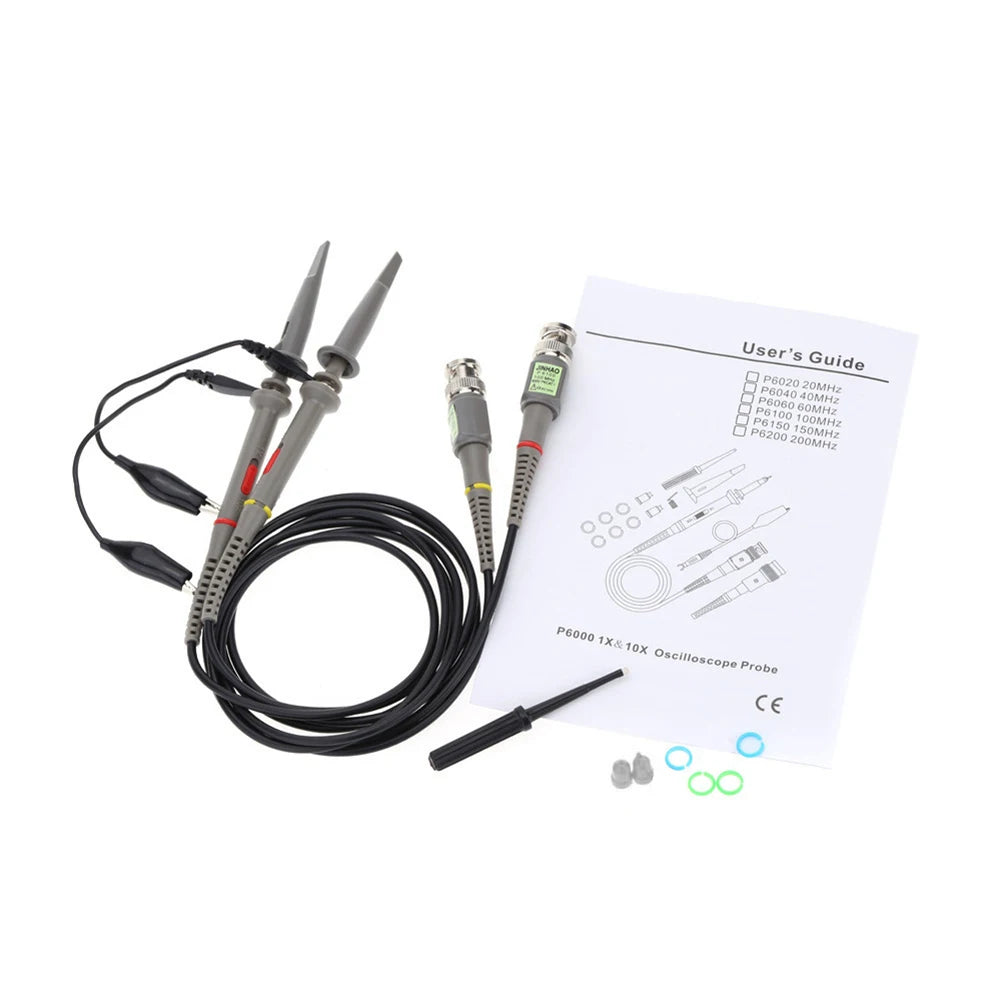 BNC Oscilloscope Probe P6100 100MHz 1X 10X Precision Scope Clip Probes
