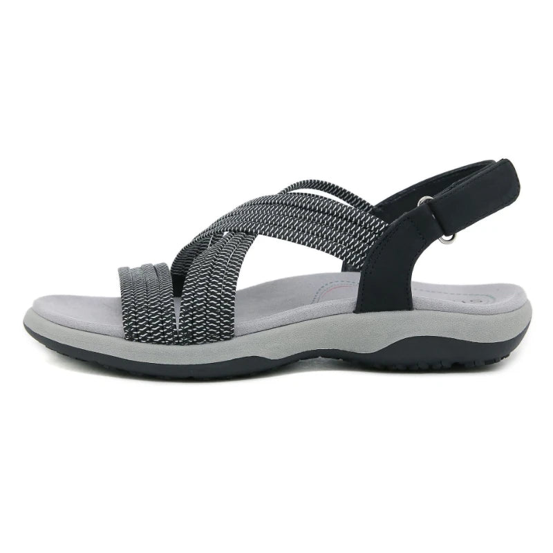 Summer Comfortable Woven Strap Wedge Sandals Adjustable Non Slip Big Zpaxo K6357-6 Black 40 China Mainland