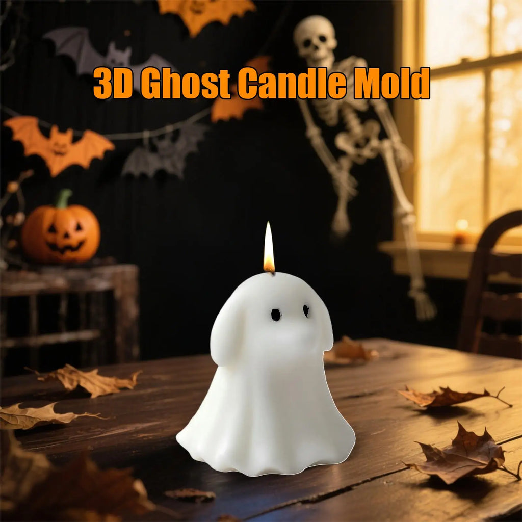 Cute Ghost Puppy Kitten Silicone Molds DIY Halloween Candle Making