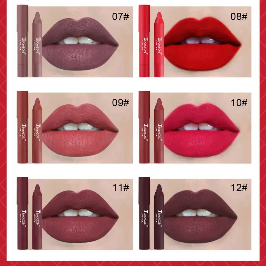 Matte velvet lipstick does not fade, does not stick to cup lipstick lipstick moisturizing lipstick pen nude earth red lipstick p Zpaxo