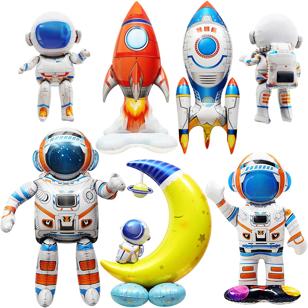 Spaceman Rocket Standing Balloons Astronaut Foil Balloon Outer Space