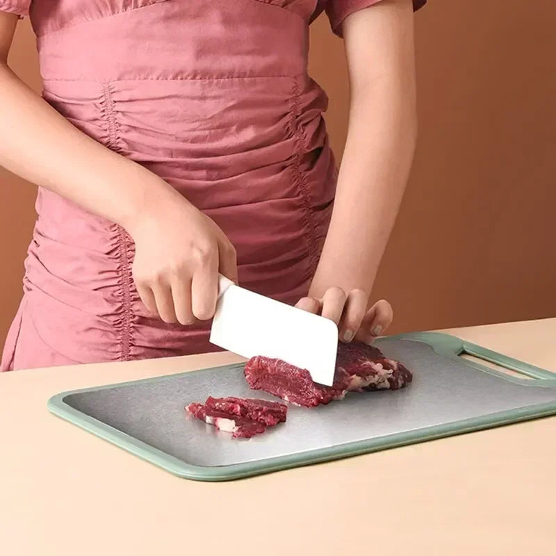 304 Stainless Steel Double-sided Cutting Board for Kitchen Chopping Board Cutting Board Antibacterial Anti-mildew Chopping Block Zpaxo