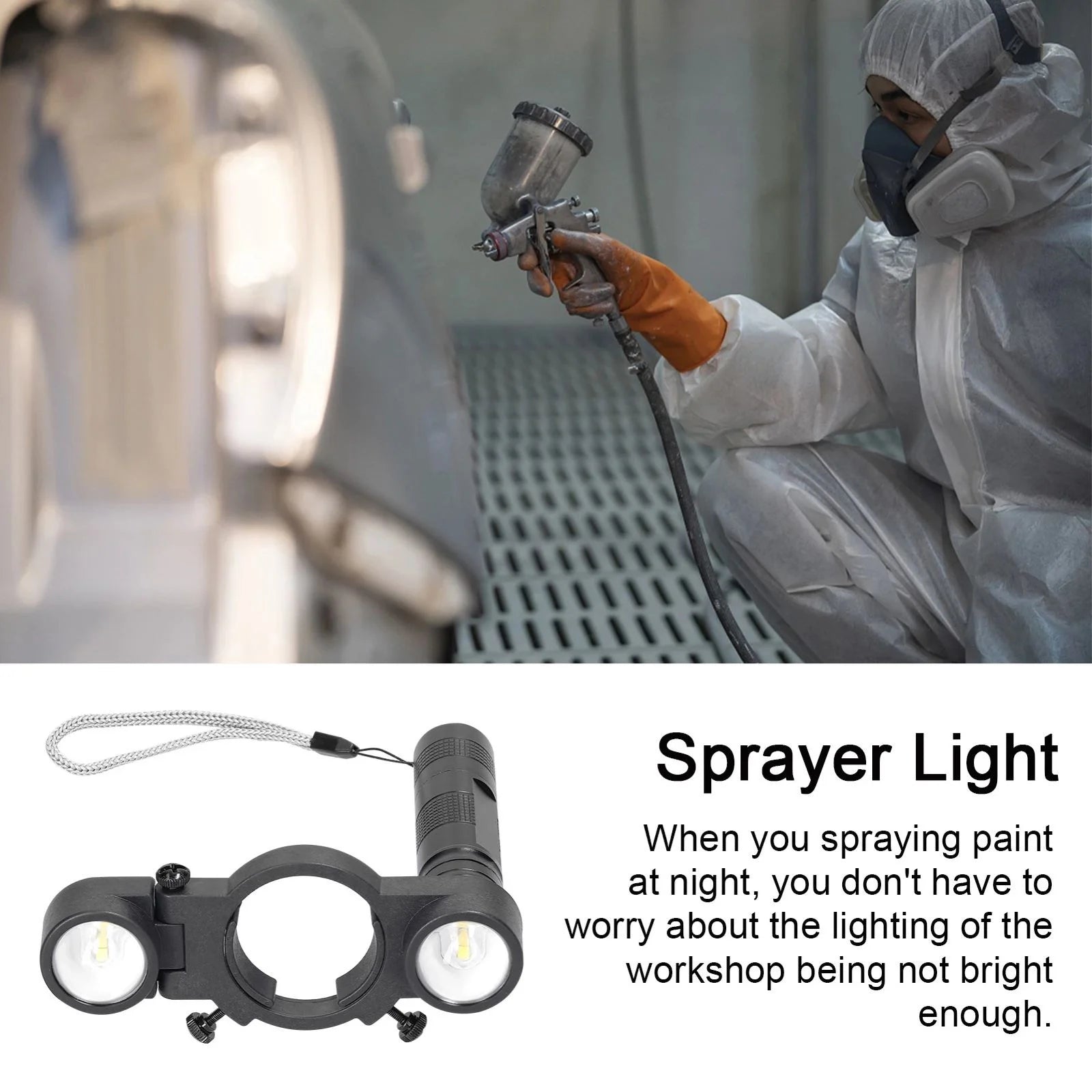 Spray Gun Light Airbrush Paint Fill Universal Adjustable Lighting