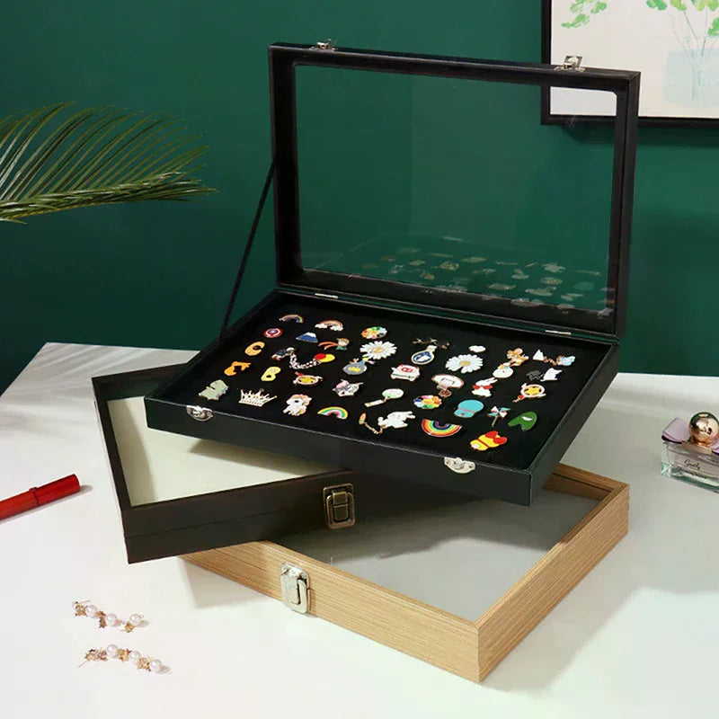 For Medal Jewelry Collection Display Frame Transparent Dustproof Pin Display Box Pin Medal Display Case Badge Storage Box Zpaxo