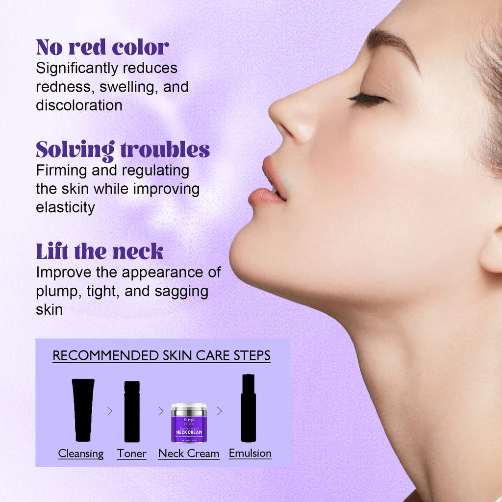 Neck Firming Cream 50g Tightening Lifting Wrinkle Reduction for Crepey Skin Intensely Hydrating Nourishing Cream with Shea Butte Zpaxo