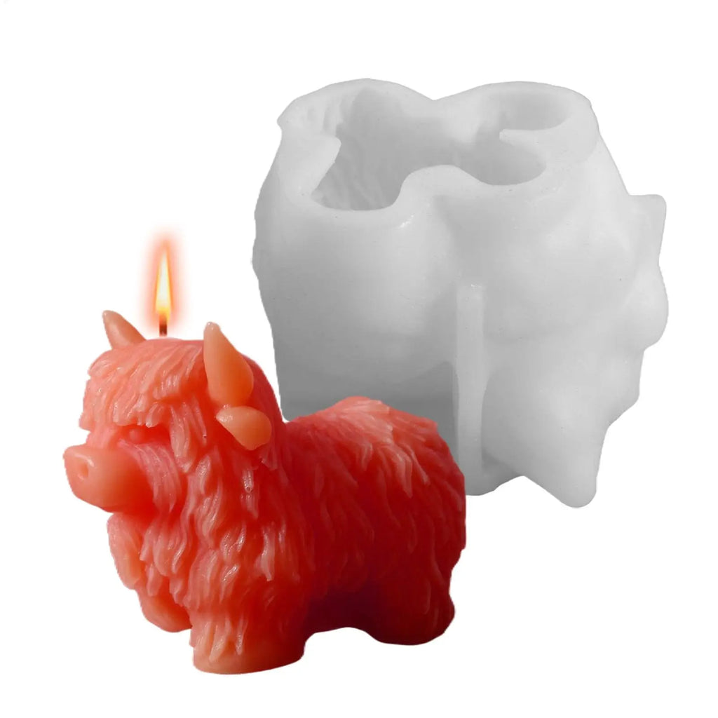 Highland Cow Silicone Mold Reusable 3D Resin Candle Chocolate Cake