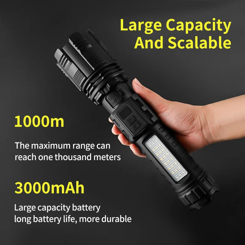 SHINEKNOT 600LM Zoomable Tactical LED Searchlight Flashlight Tactical LED Flashlight Zpaxo