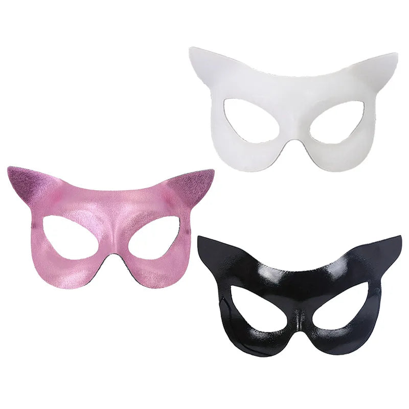 PVC Cat Fox Eye Masquerade Mask – Women's Venetian Half Mask