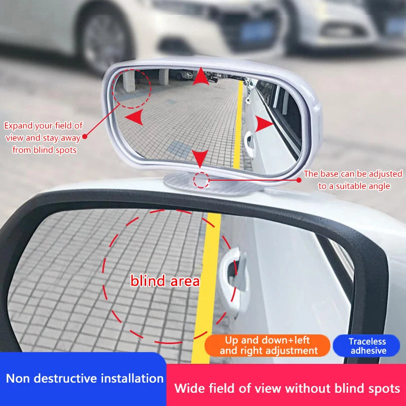 360° Wide Angle Blind Spot Mirror – Car Side Rear View