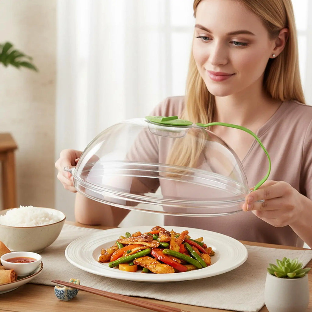 Microwave Cover Reusable Guard Handle Heat-resistant Food Soup Sauces