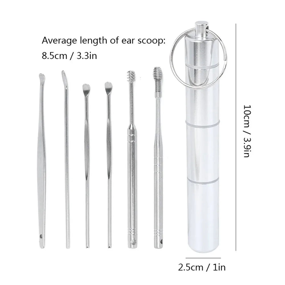Stainless Steel Ear Wax Pickers Spiral Head Smooth Polished Earwax Zpaxo