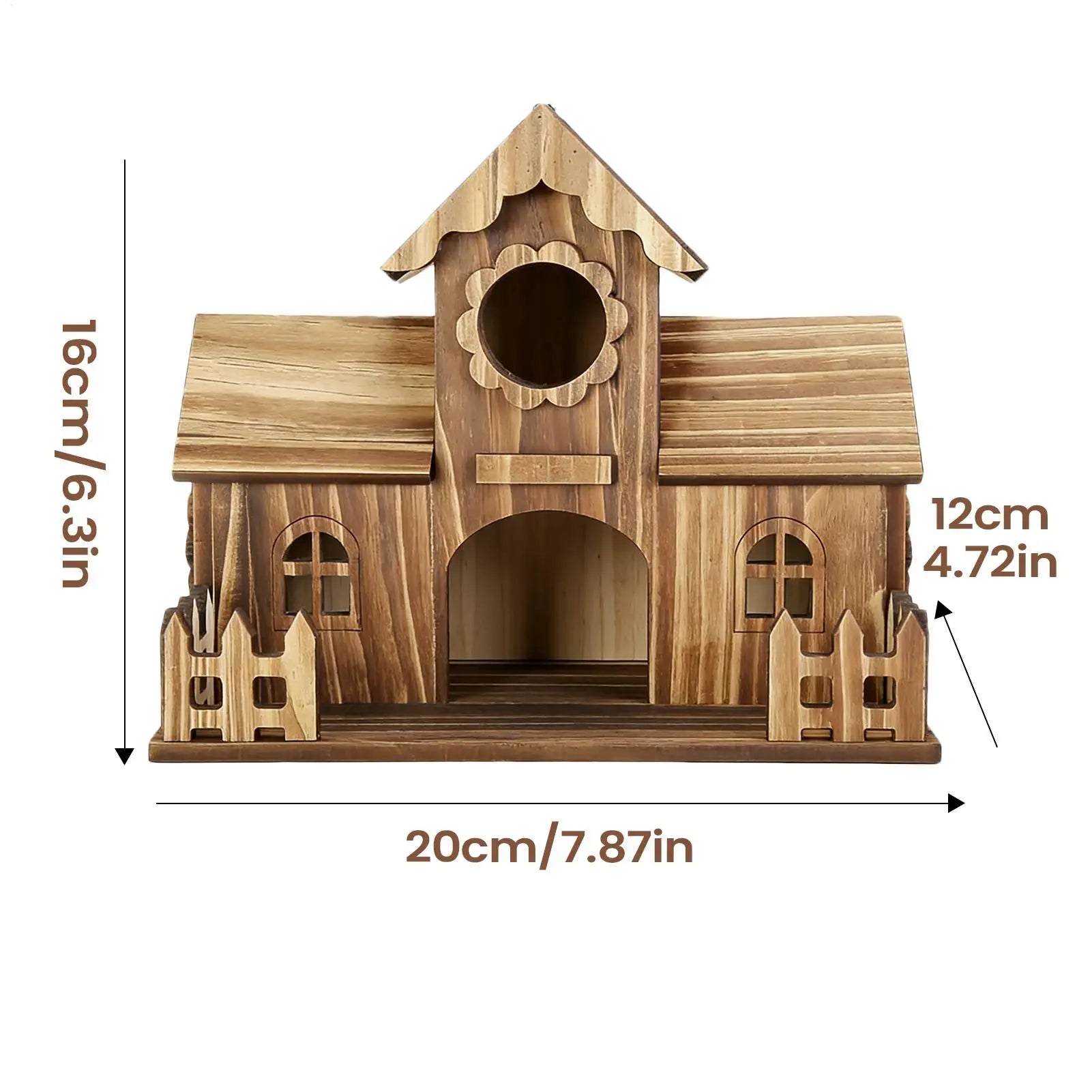 Birdhouses for Outdoors Wooden Natural Rustic Nest Chickadee Bird House for Nesting Feeding Breeding Garden Tree Balcony Deck Zpaxo