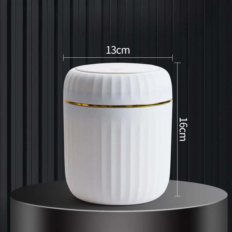Mini Desktop Trash Can with Lid Garbage Waste Bin Organizer Bedroom Office Desk Storage Box Made Durable Plastic Home Supplies Zpaxo White