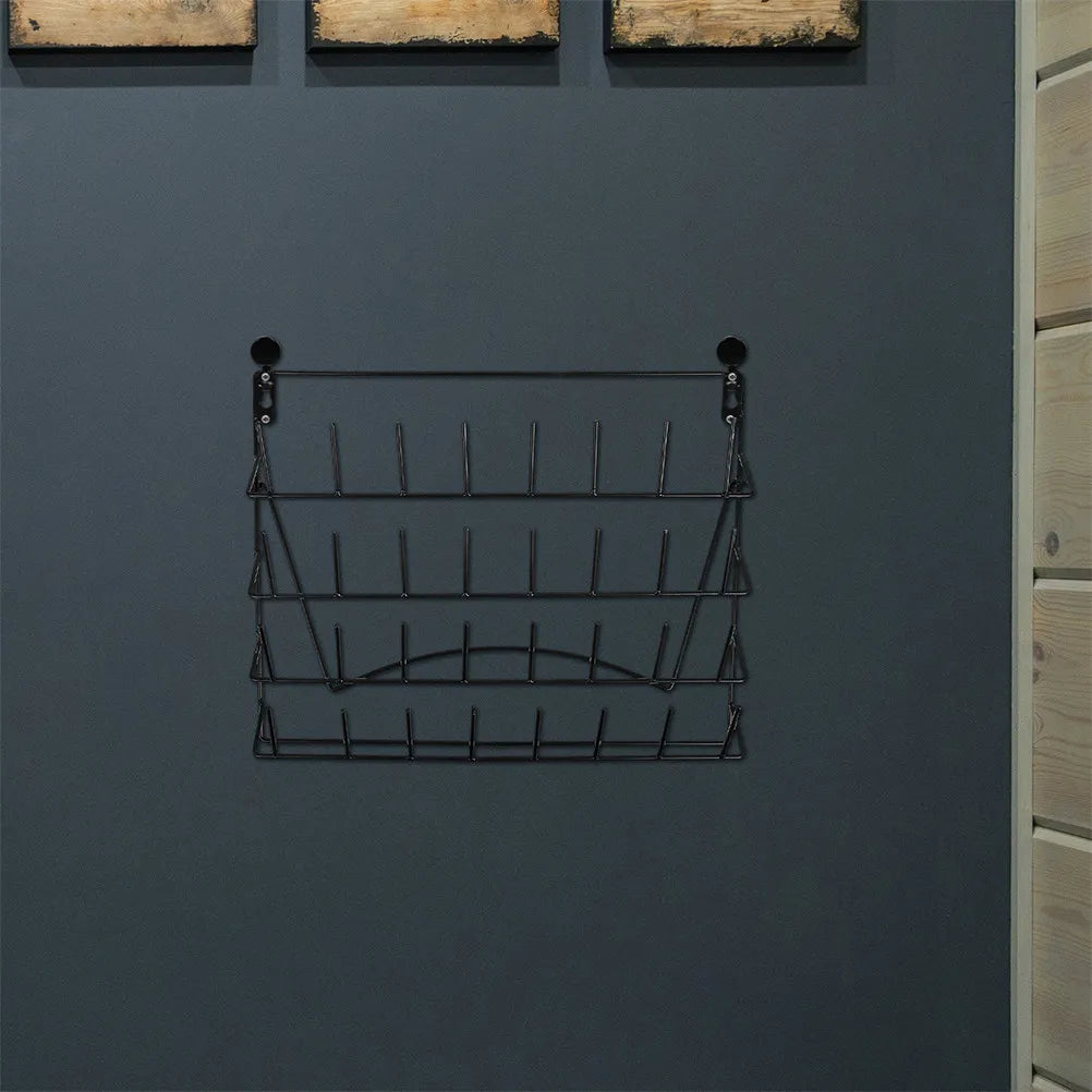 2Pcs Heavy Duty Wall Mounted Iron Display Rack for Glassware Bottles Ornaments Large Capacity Modern Stylish Space Saving