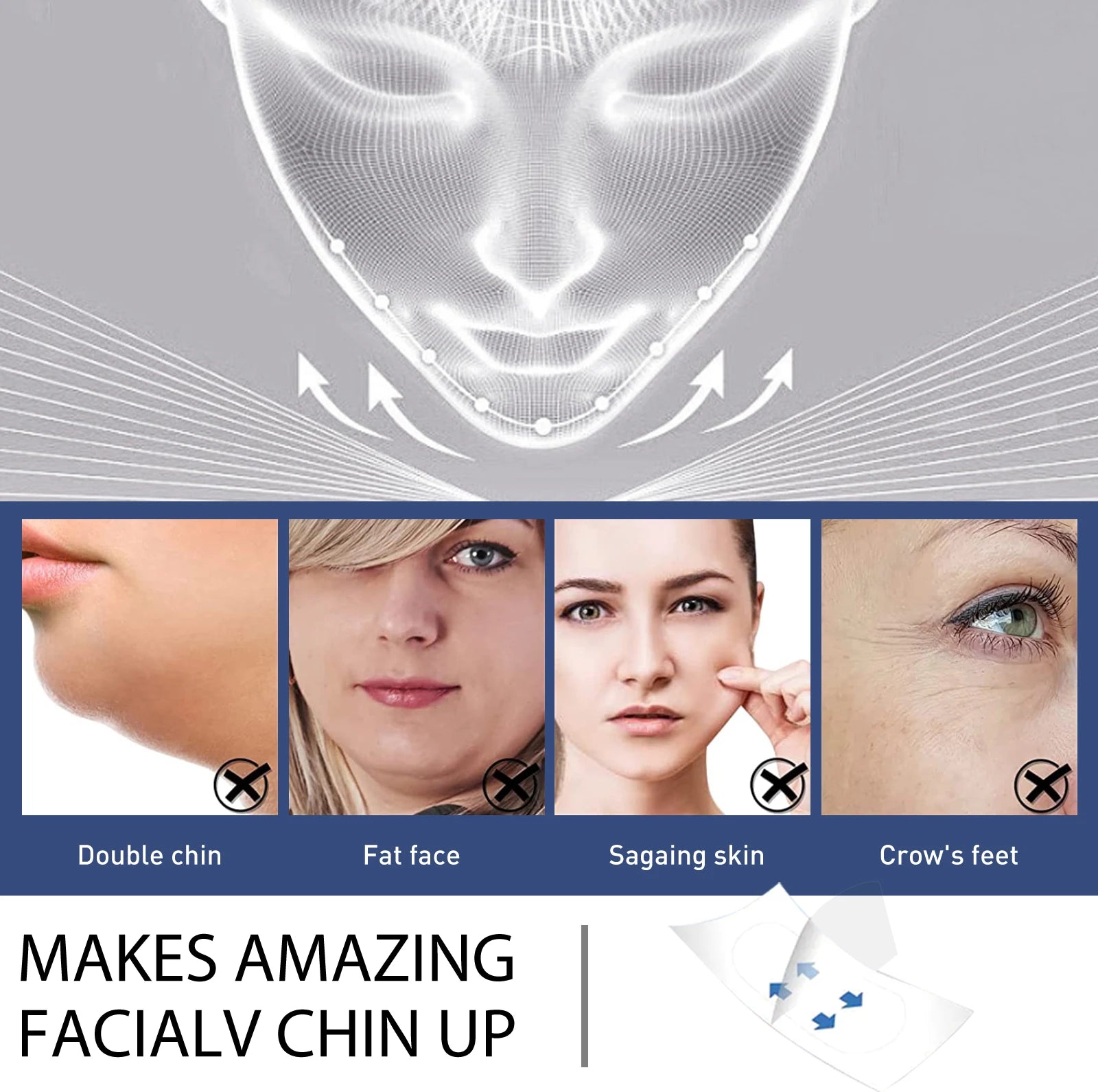 60Pcs V Lift Face Sticker Invisible Makeup Adhesive Lift Face Tape Slim Patch Breathable Sticker Lifting Tighten Chin Zpaxo