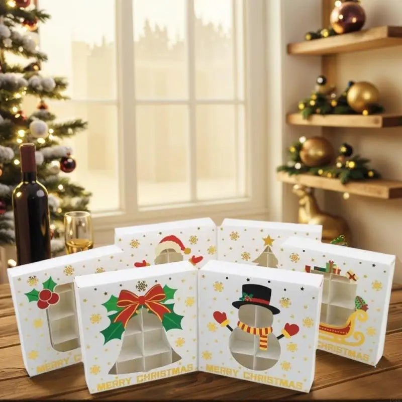 Christmas Themed Chocolate Packaging Box 12 Compartments Paper