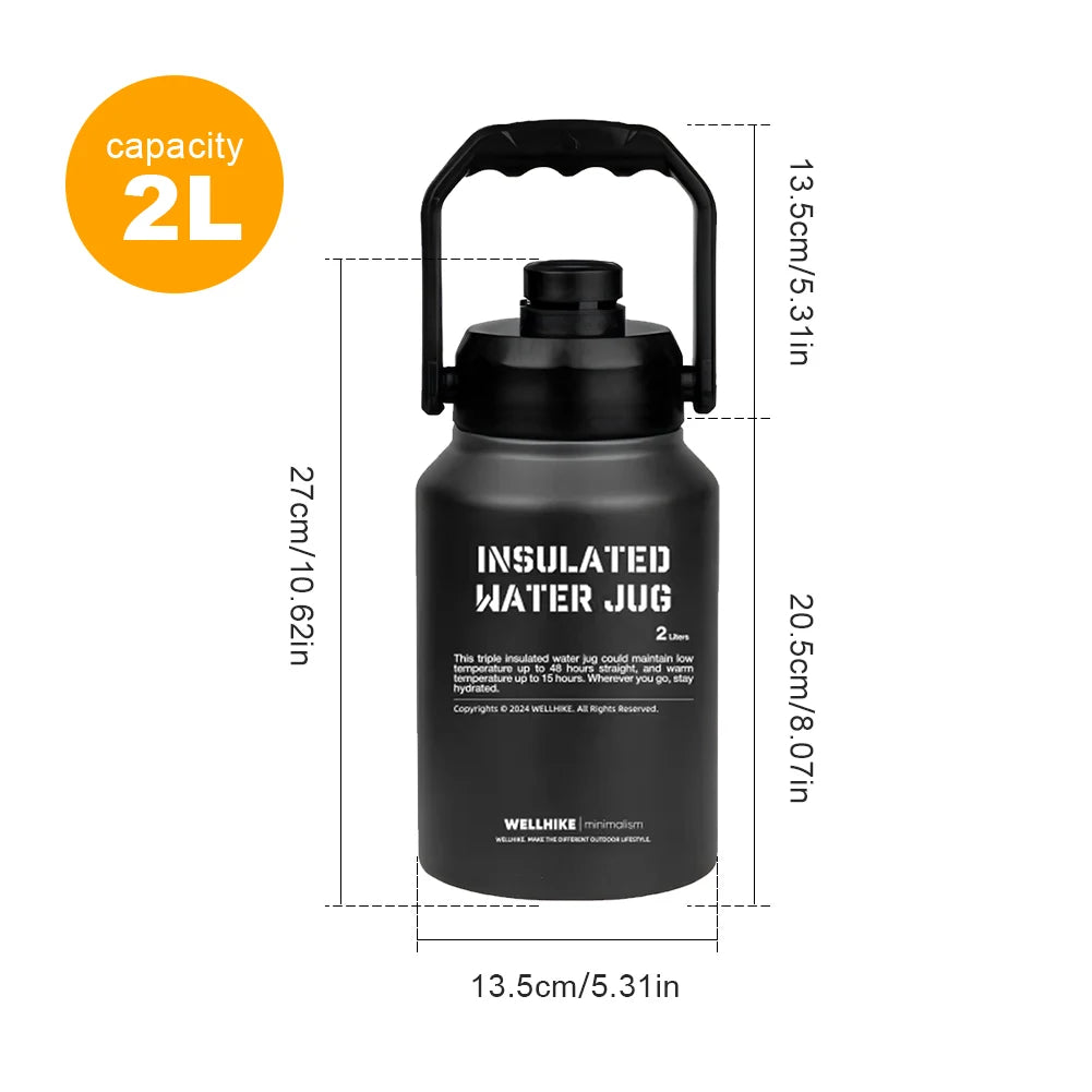Outdoor Ice Bucket Stainless Steel Gym Training Water Bottle Keeps