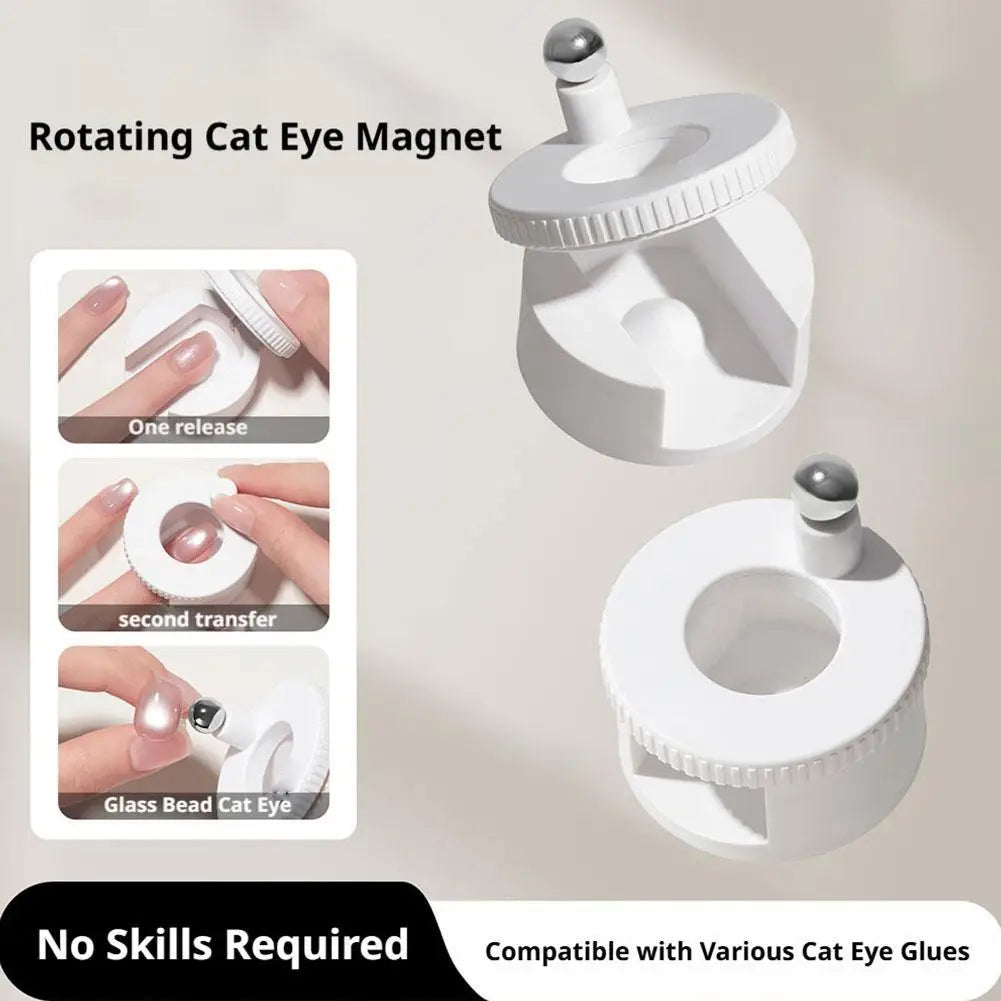 360° Rotating Cat Eye Nail Magnet Tool | Glass Bead & Wide Light Nail Art Magnet Tool Zpaxo