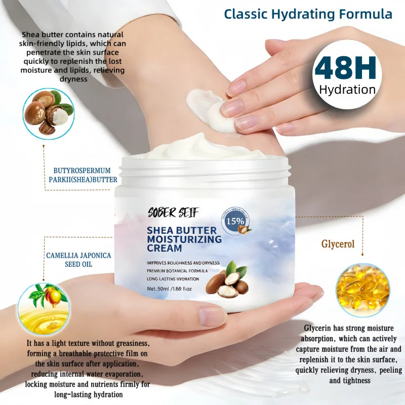 Travel‑friendly Daily Body Lotion 48H Deep Hydration Shea Butter Hyaluronic Acid Ceramide Valentine's Day Skin Gift Zpaxo