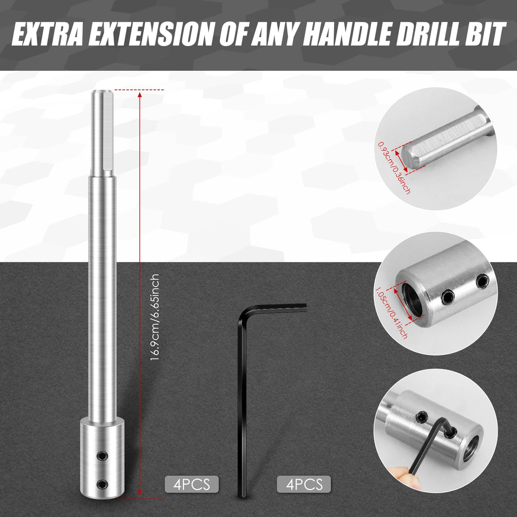 4pcs 17cm Core Bit Extension 0.36inch Hex Magnetic Bit Holder Durable Extension Drill Driver Sleeve Adapter For Electric Drill Zpaxo