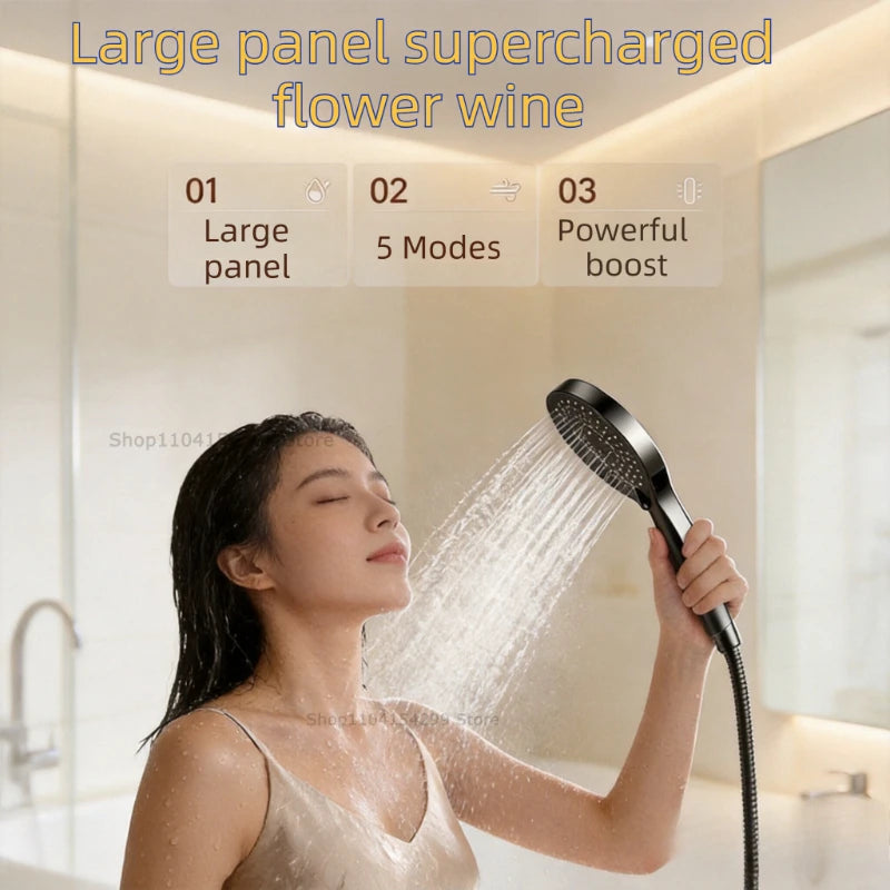 5 Modes Shower Head High Flow Massage Shower Head Rain Shower Head Handheld Rain Showers Head Adjustable Bathroom Cleaning Zpaxo