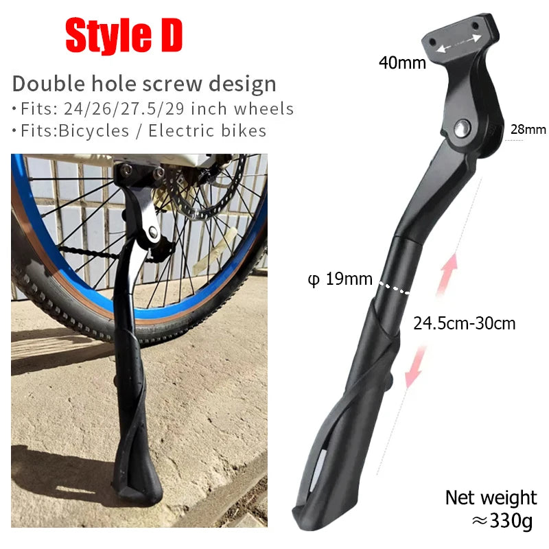 Bicycle Kickstand Bike Parking Rack Support Adjustable Side Kick Stand Foot Brace Bike Holder Footrest Cycling New Replace Parts Zpaxo Style D