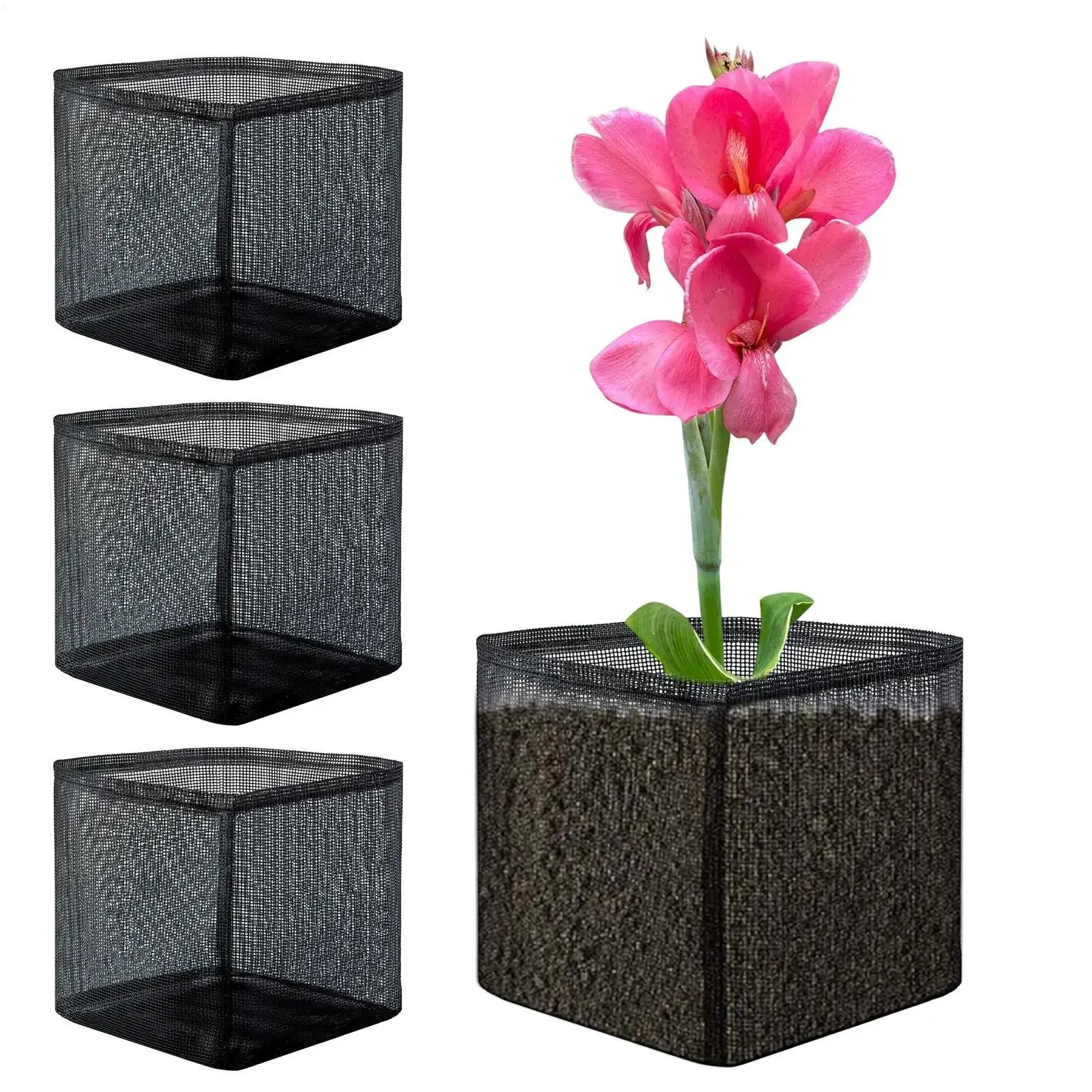 4-Pack Floating Aquatic Plant Baskets – Mesh Pond Planting Bags Aquatic Plant Basket Zpaxo