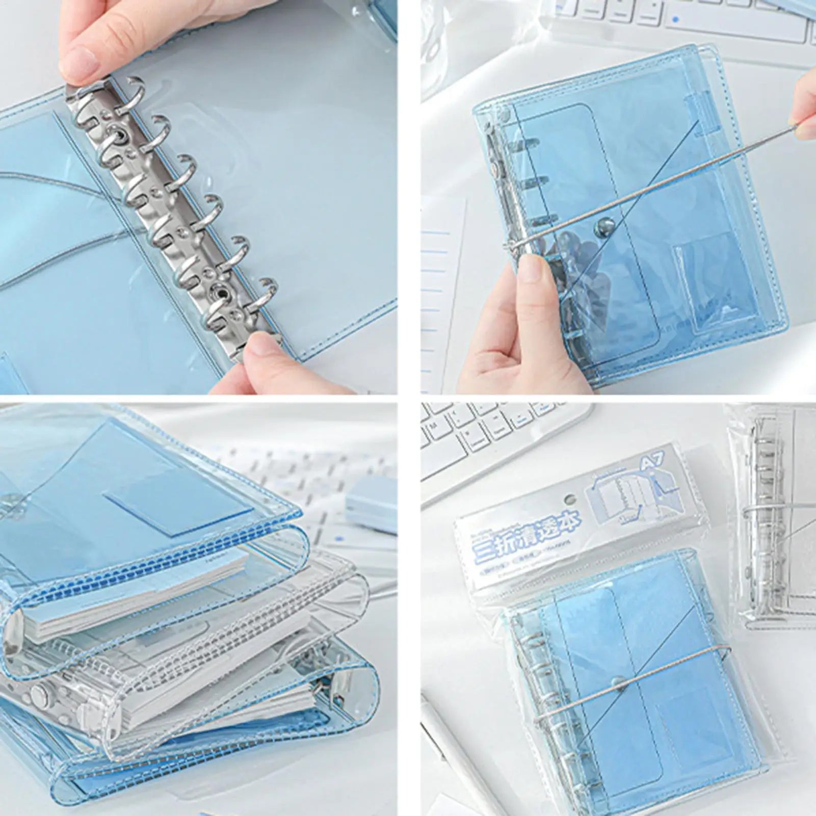Refillable Notebook Binder A7 Multi-pocket Detachable Pages Aesthetic