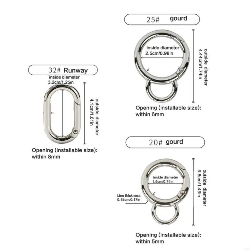 Small Carabiner Hook Metal Spring Clip Keychain Handbag Strap Jewelry