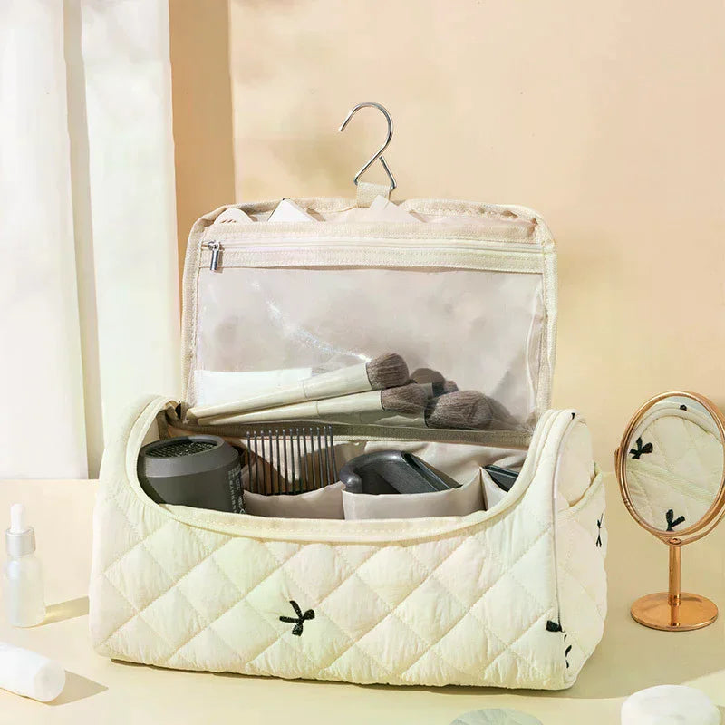 Quilted Travel Case Airwrap Cotton Hair Tools Bag Hangable Storage Zpaxo