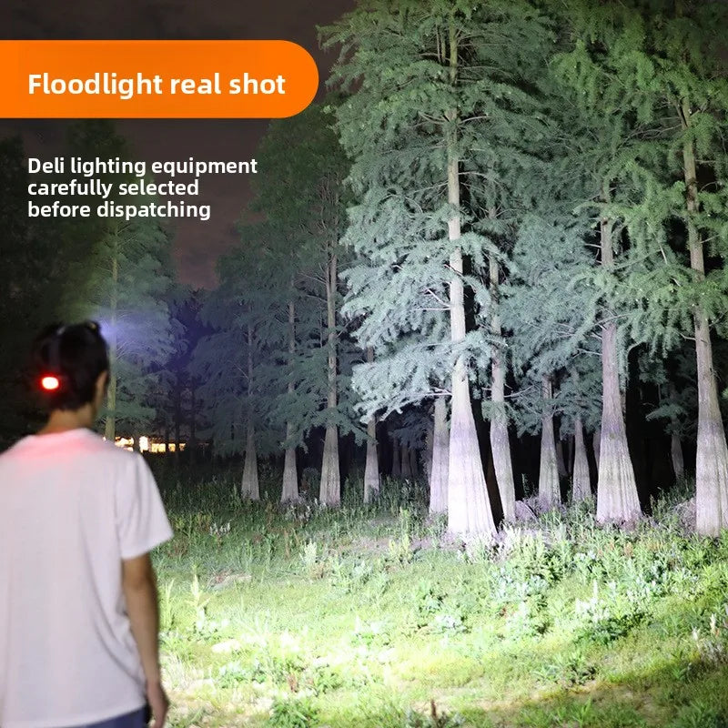 LED Ultra Strong Headlight Sensing Zoom Charging Head Flashlight