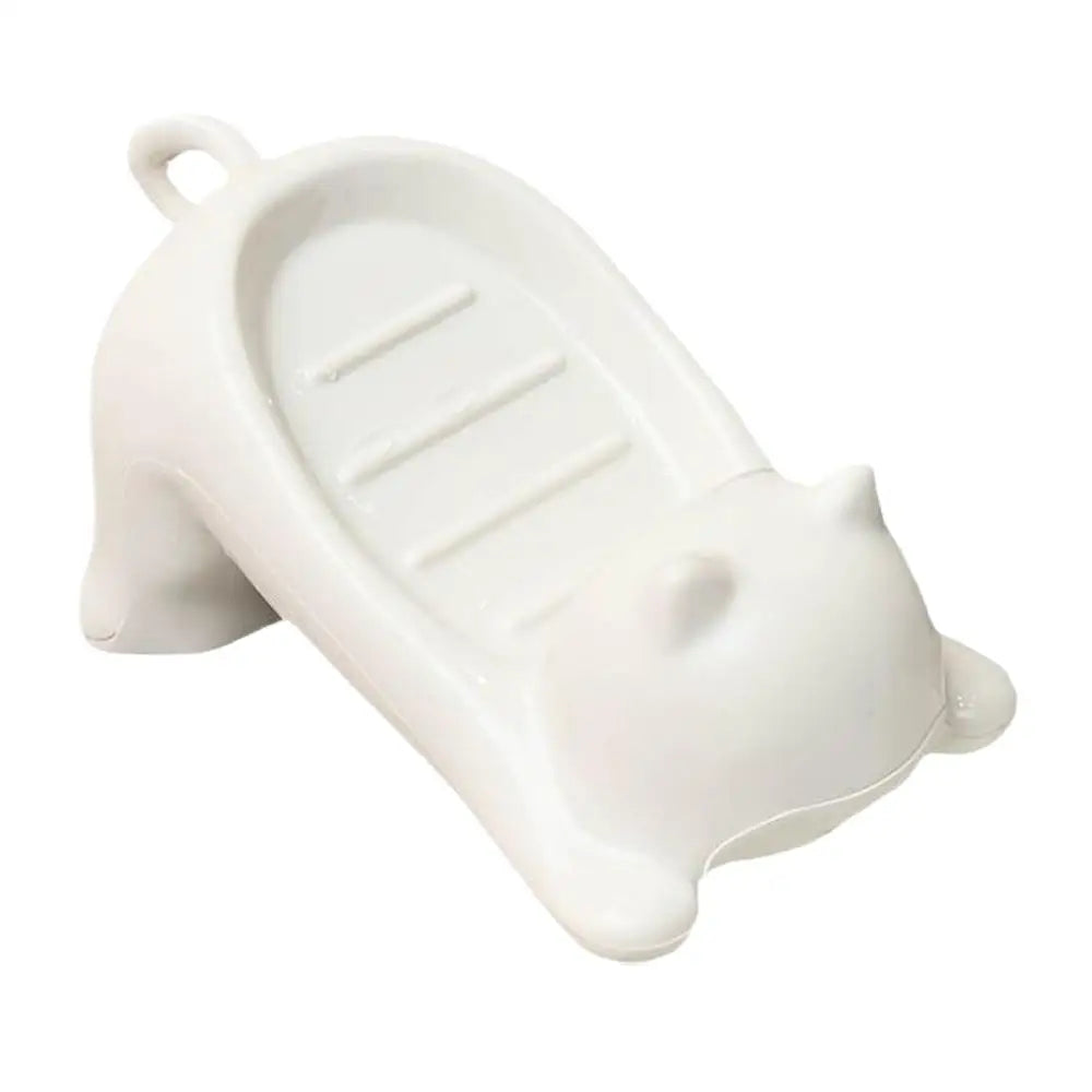 Cat Shaped Soap Dish | Plastic Draining Holder for Bathroom Soap Dish Zpaxo A