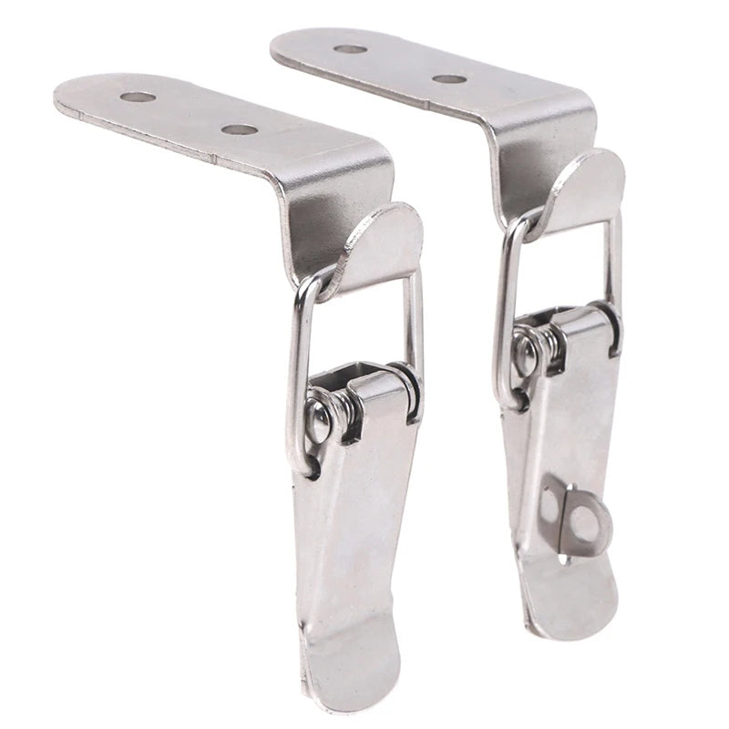 90 Degrees Duck-mouth Buckle Hook Lock Iron Spring Loaded Draw Toggle Latch Clamp Clip Silver Hasp Latch Catch Clasp Zpaxo