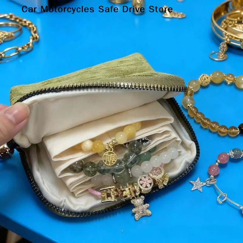 5-Layer Jewelry Storage Bag Velvet Pouch Bags Watch Bracelet Rings