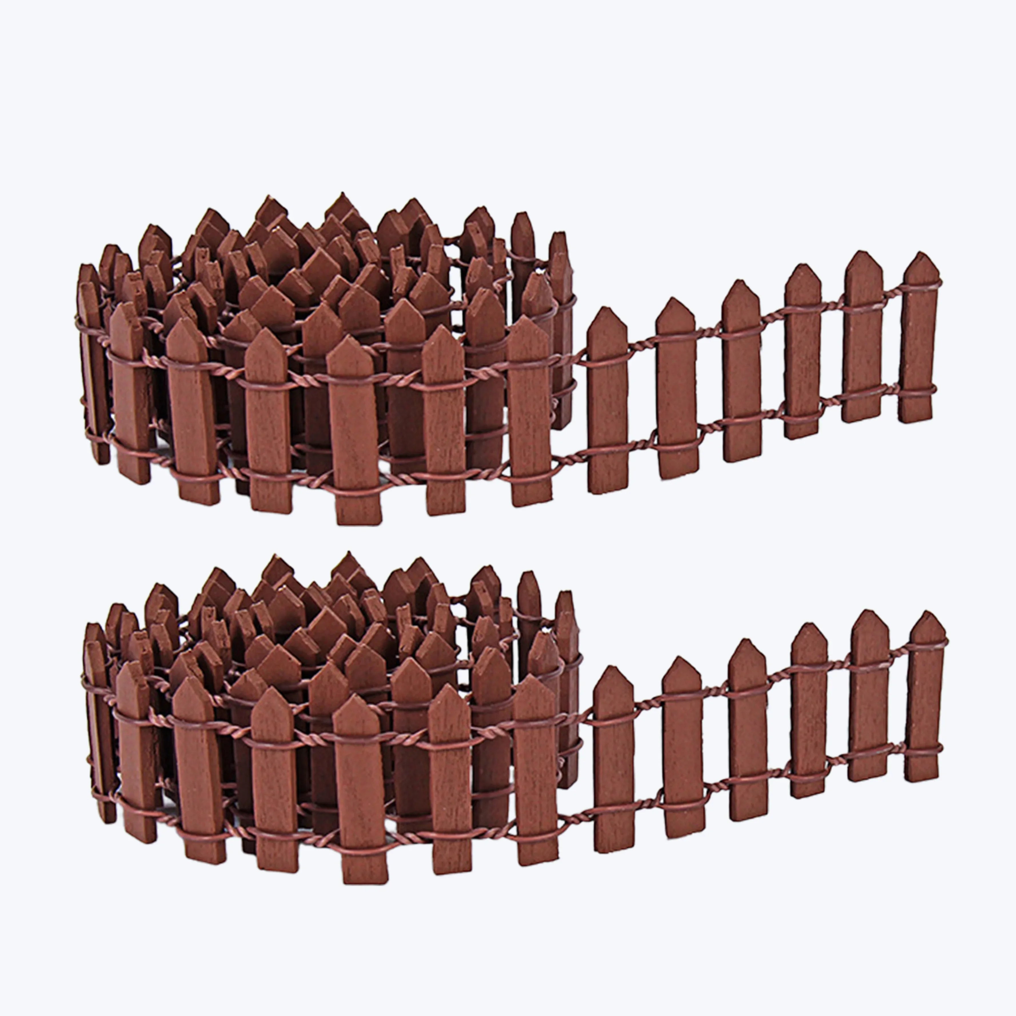 1/2pcs Mini Fence Garden and Bonsai Decoration Fairy Tale Garden Fence Wooden Decoration DIY HandicraftProject Mini Picket Fence Zpaxo 2pcs