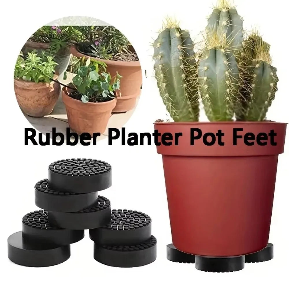 Rubber Flower Pot Feet Risers – Non-Slip Plant Stand Base