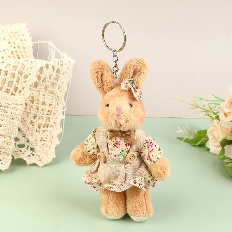 Cute Wear Clothes Bear Plush Toy Cartoon Rabbit Pendant Soft Stuffed Zpaxo D