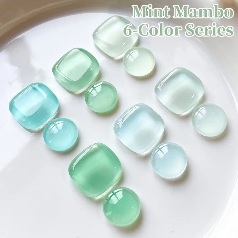 Hot Sale 6-color Ice Clear Milk Green Blue Green Nail Oil Glue Mint Manbo Series Nail Salon Exclusive Zpaxo