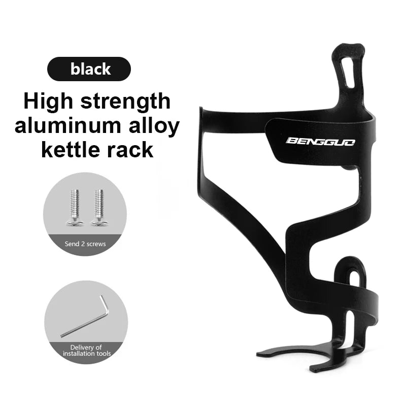 Bicycle Aluminum Alloy Durable Stable Water Bottle Holder Universal Water Cup Holder Outdoor MTB Road Mountain Bike Accessories Zpaxo black 16