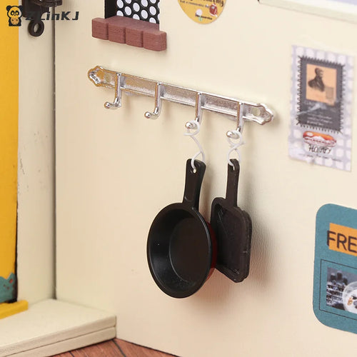 ▶1/12 Dollhouse Metal Clothes Racks Wall Hook Dollhouse Miniature Furniture Dolls House Accessories Pretend Play Toys Zpaxo