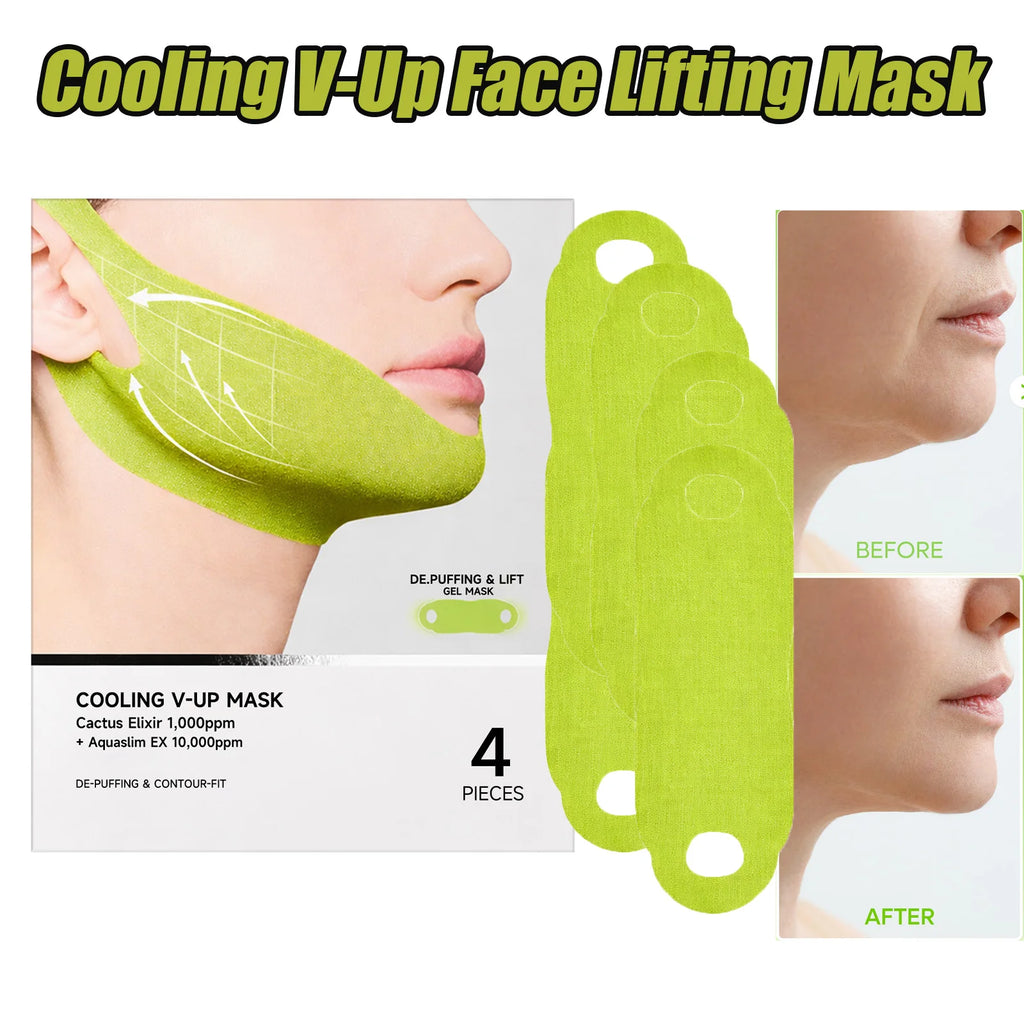 Hoygi Cooling V-Up Face Lifting Mask | V-Shape Chin Firming Patch Face Lifting Mask Zpaxo